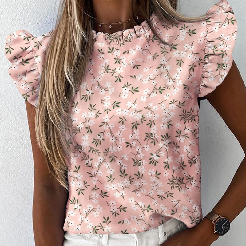 Elegant Ruffle Blouse - Women's Shirt