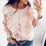 Load image into Gallery viewer, Elegant Ruffle Blouse - Women&#39;s Fashion Shirts
