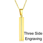 Load image into Gallery viewer, Personalisable Unisex Square Bar Custom Necklace - 3 Colors &amp; Multi-sided Imprints
