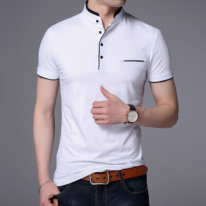 Men's Straight Collar Polo Short Sleeve T-Shirt