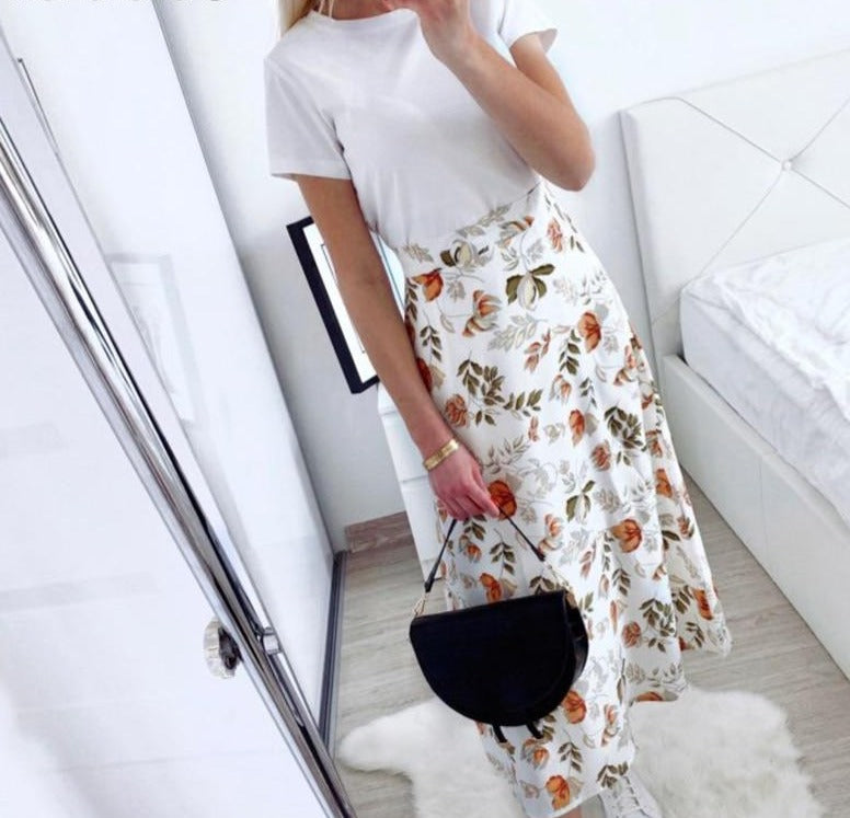 Women's Chiffon Floral Midi Skirts