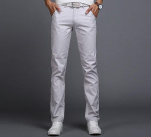 Slim Fit Chinos Fashion Trousers - Men's Pants