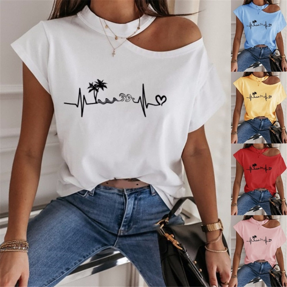 Sexy Off Shoulders Short-Sleeved T-shirt