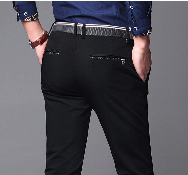 Straight Elastic Formal Pants for Men