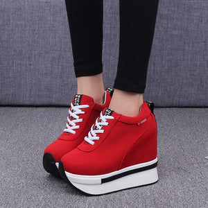 Breathable Sneaker Wedges Combo - Women's Canvas