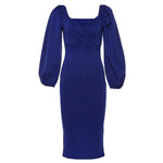 Load image into Gallery viewer, Puffed Sleeved Classy Dress - Women&#39;s Midi Dress
