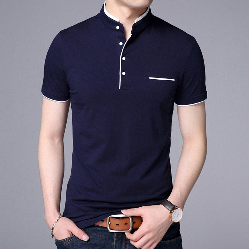 Men's Straight Collar Polo Short Sleeve T-Shirt