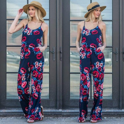 Summer Rompers - Women's Casual Long Pant Romper