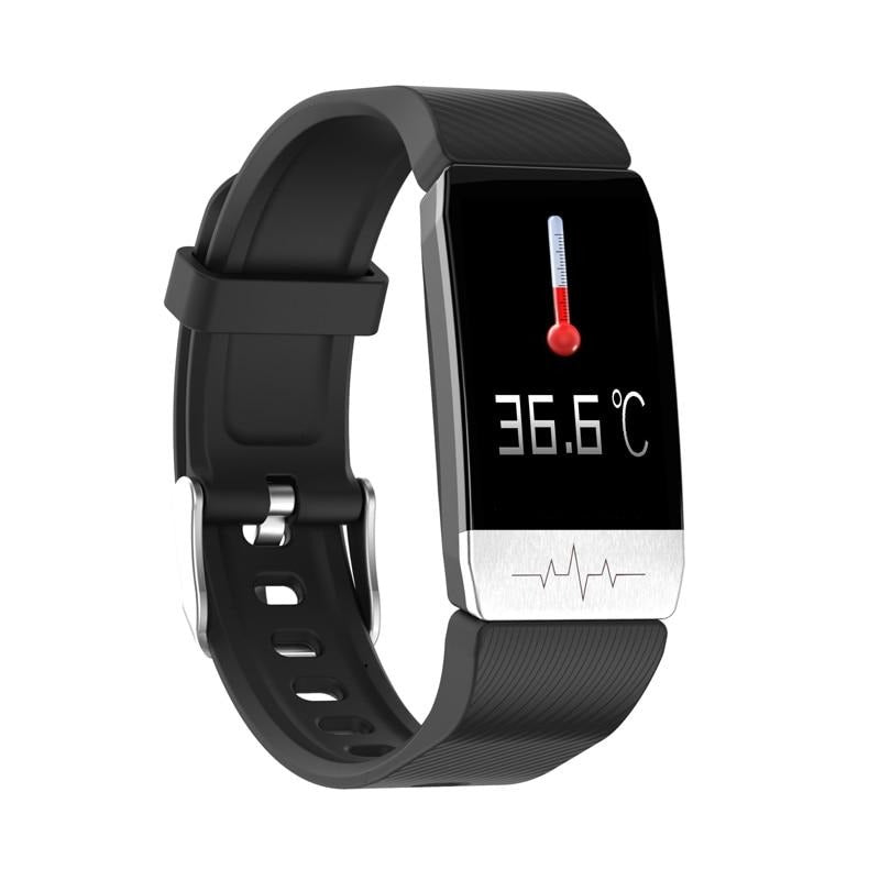 T1 Smart Watch FitBand Temperature Measure ECG Heart Rate Blood Pressure Monitor Weather Forecast Drinking