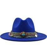 Load image into Gallery viewer, Wool Felt Fedora with Bohemian Tassel Strap - Men&#39;s Hat
