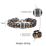 Load image into Gallery viewer, Natural Map Stone w/ Stainless Steel Men&#39;s Beaded Bracelet
