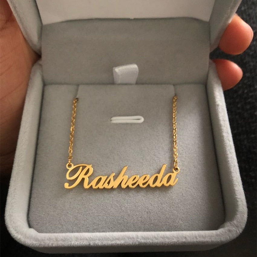 Custom Name Necklace Personalized Nameplate Pendant Necklaces Men & Women