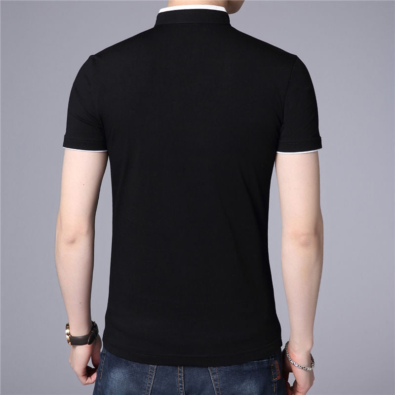 Men's Straight Collar Polo Short Sleeve T-Shirt