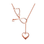 Load image into Gallery viewer, Stethoscope Heart Pendant Necklace for Women - Trendy Medical Jewelry
