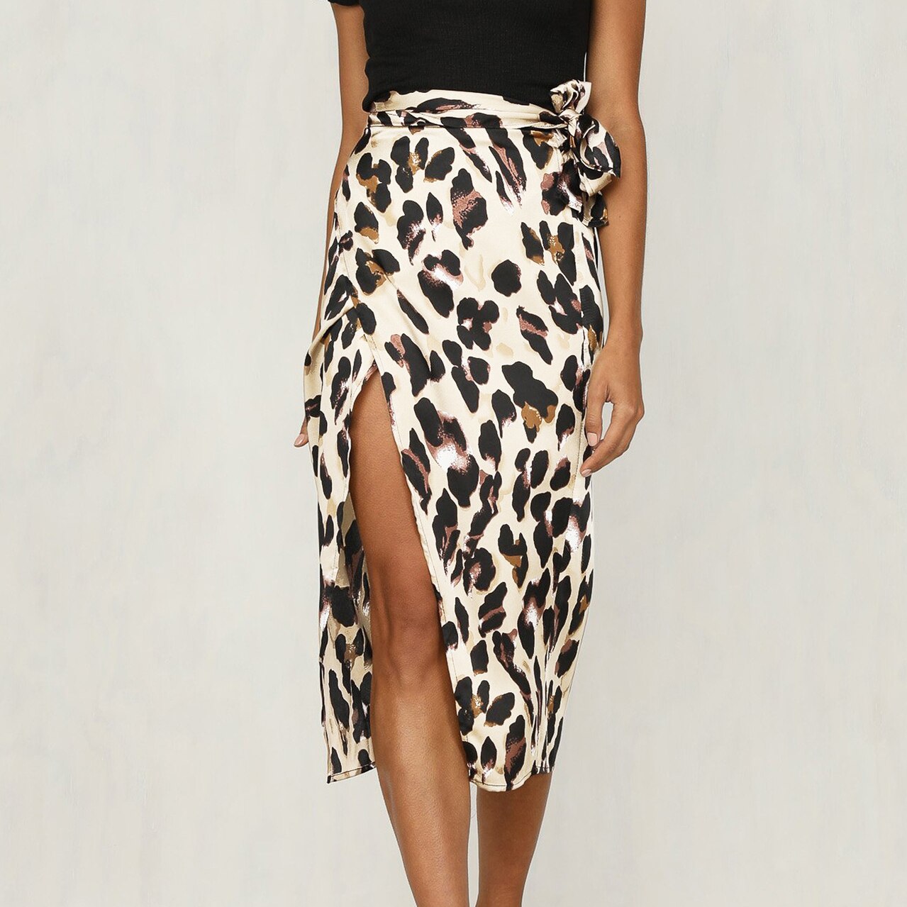 Women's Chiffon Leopard Print Maxi Skirt