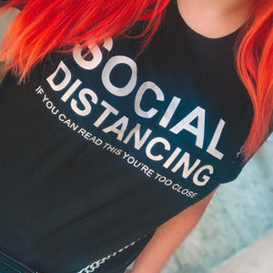 Funny SOCIAL DISTANCING Short Sleeve T-shirt  for Women