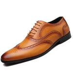 Load image into Gallery viewer, BROGUE Design Men Business Formal Shoes w/ Classic Pointed Toe
