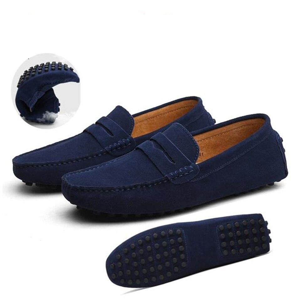 Genuine Leather Men Loafers - Anti-Slip Durable Moccasins Driving Shoes