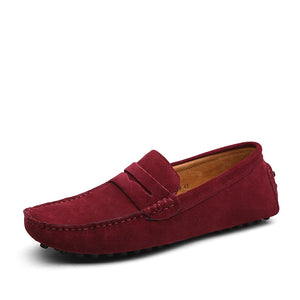 Genuine Leather Men Loafers - Anti-Slip Durable Moccasins Driving Shoes