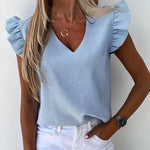 Load image into Gallery viewer, Elegant Ruffle Blouse - Women&#39;s Shirt
