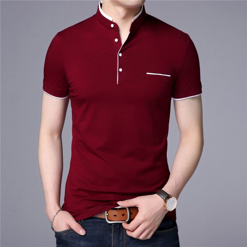 Men's Straight Collar Polo Short Sleeve T-Shirt