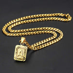 Load image into Gallery viewer, Classy A-Z Initial Pendant Gold Necklace for Women &amp; Men w/ Cuban Link Chain
