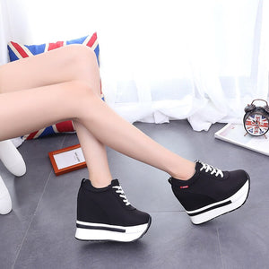 Breathable Sneaker Wedges Combo - Women's Canvas