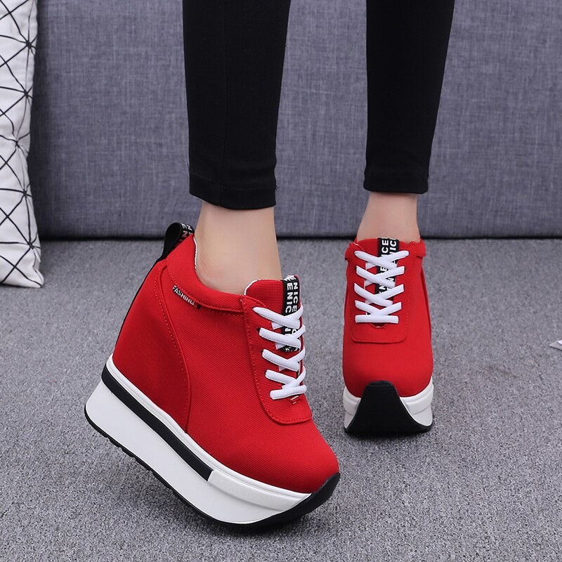 Breathable Sneaker Wedges Combo - Women's Canvas