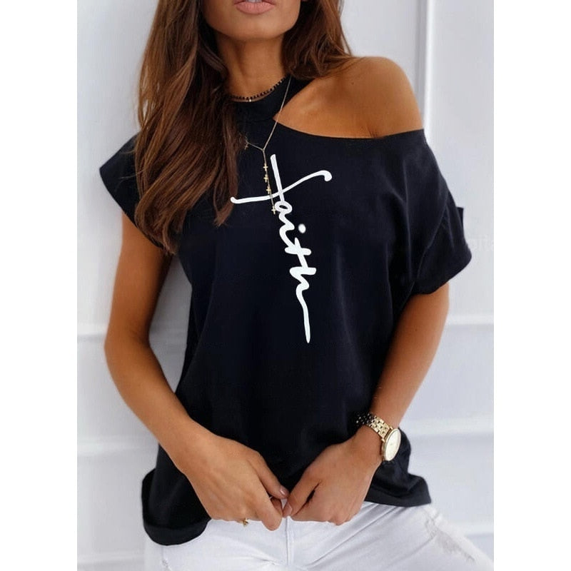 Sexy Off Shoulders Short-Sleeved T-shirt