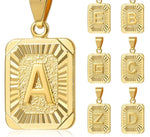 Load image into Gallery viewer, Classy A-Z Initial Pendant Gold Necklace for Women &amp; Men w/ Cuban Link Chain
