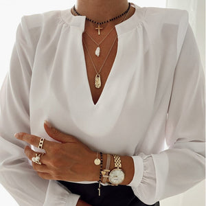 Elegant Ruffle Blouse - Women's Fashion Shirts