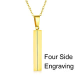 Load image into Gallery viewer, Personalisable Unisex Square Bar Custom Necklace - 3 Colors &amp; Multi-sided Imprints
