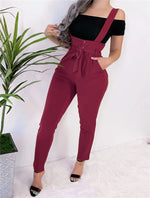 Load image into Gallery viewer, Shoulder Strap Buttoned Pants for Ladies
