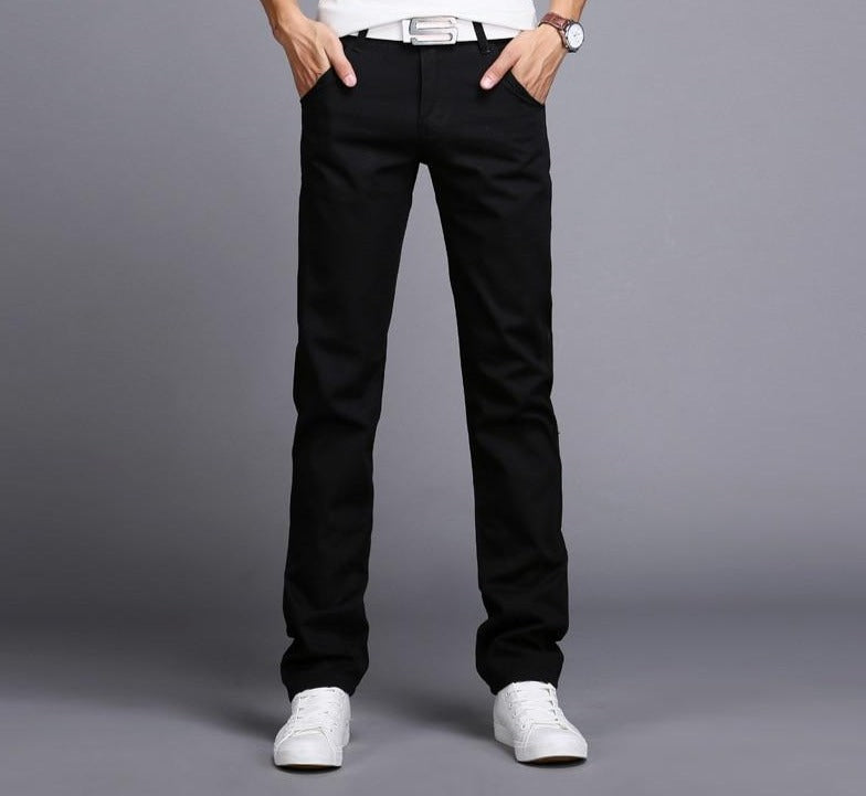 Slim Fit Chinos Fashion Trousers - Men's Pants