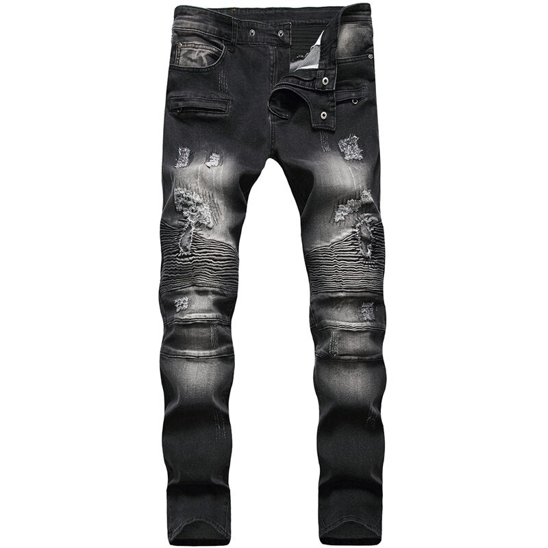 Biker Ripped Jeans - Men's Ripped Jeans