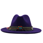 Load image into Gallery viewer, Wool Felt Fedora with Bohemian Tassel Strap - Men&#39;s Hat
