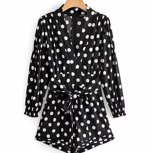 Chic Women's Polka Dot Short Romper/Jumpsuit