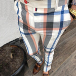 Load image into Gallery viewer, Stylish Plaid Skinny Pants - Men&#39;s Slim Fit Dress Pants
