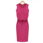 Load image into Gallery viewer, Stylish Pencil Dress - Women&#39;s Sleeveless Dress w/ Pockets
