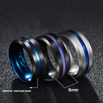 Load image into Gallery viewer, Elite Stainless steel Black Titanium Rainbow Groove Rings - Unisex Ring
