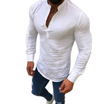 Load image into Gallery viewer, Cool Long Sleeve Slim Fit Tees - Men&#39;s Breathable Linen Shirt
