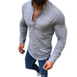 Load image into Gallery viewer, Cool Long Sleeve Slim Fit Tees - Men&#39;s Breathable Linen Shirt
