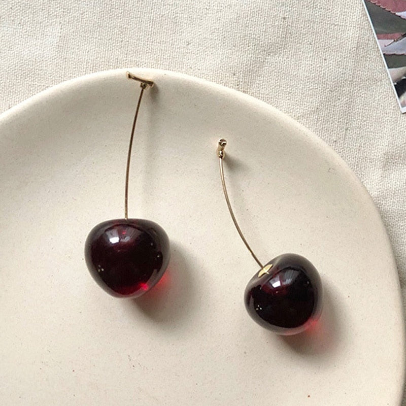 Cute Red Cherry Earrings