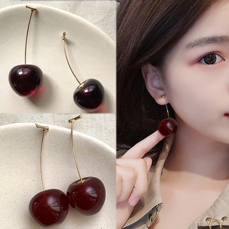 Cute Red Cherry Earrings