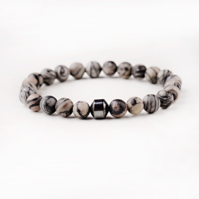 Men Cylinder Hematite Bracelets - Classic Natural Stone Beads Bracelets