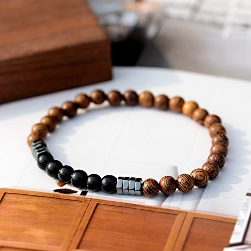 Classic Natural Wood Beads Bracelet