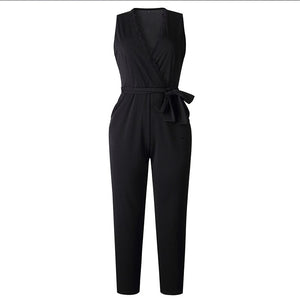 V-neck Sleeveless Romper - Women's Jumpsuits