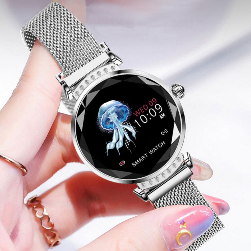 Newest Fashion H2 Smart Watch Women 3D Diamond Glass Heart Rate Blood Pressure Sleep Monitor Smartwatch