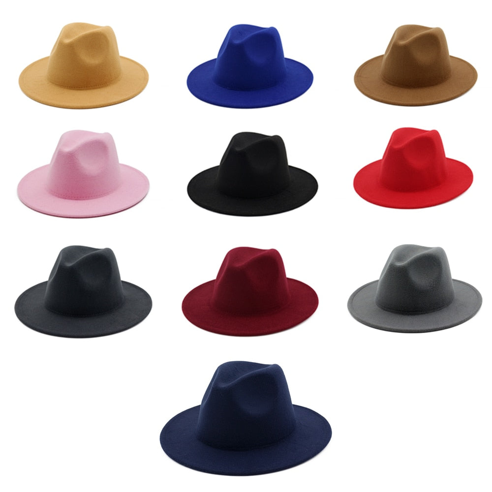 New Felt Hat - Men's Wide Brim Fedoras