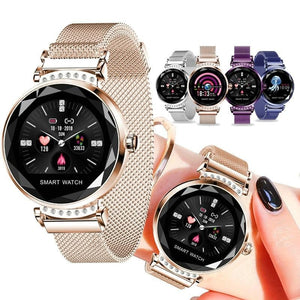 Newest Fashion H2 Smart Watch Women 3D Diamond Glass Heart Rate Blood Pressure Sleep Monitor Smartwatch